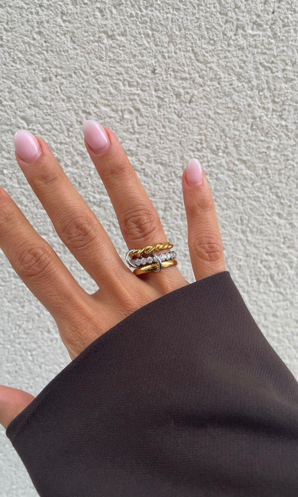 Anello couture intrecciato