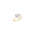 Bague Cœur - Or Jaune 18K & Diamants blancs
