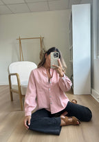Veste en jean Livia rose