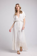 Robe Long Manches Courtes - Blanc