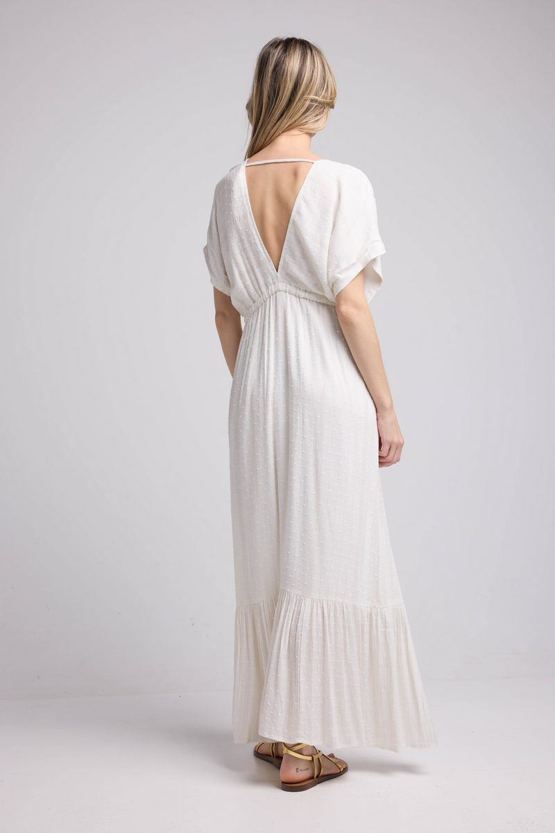 Robe Long Manches Courtes - Blanc