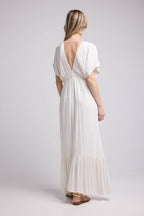 Robe Long Manches Courtes - Blanc