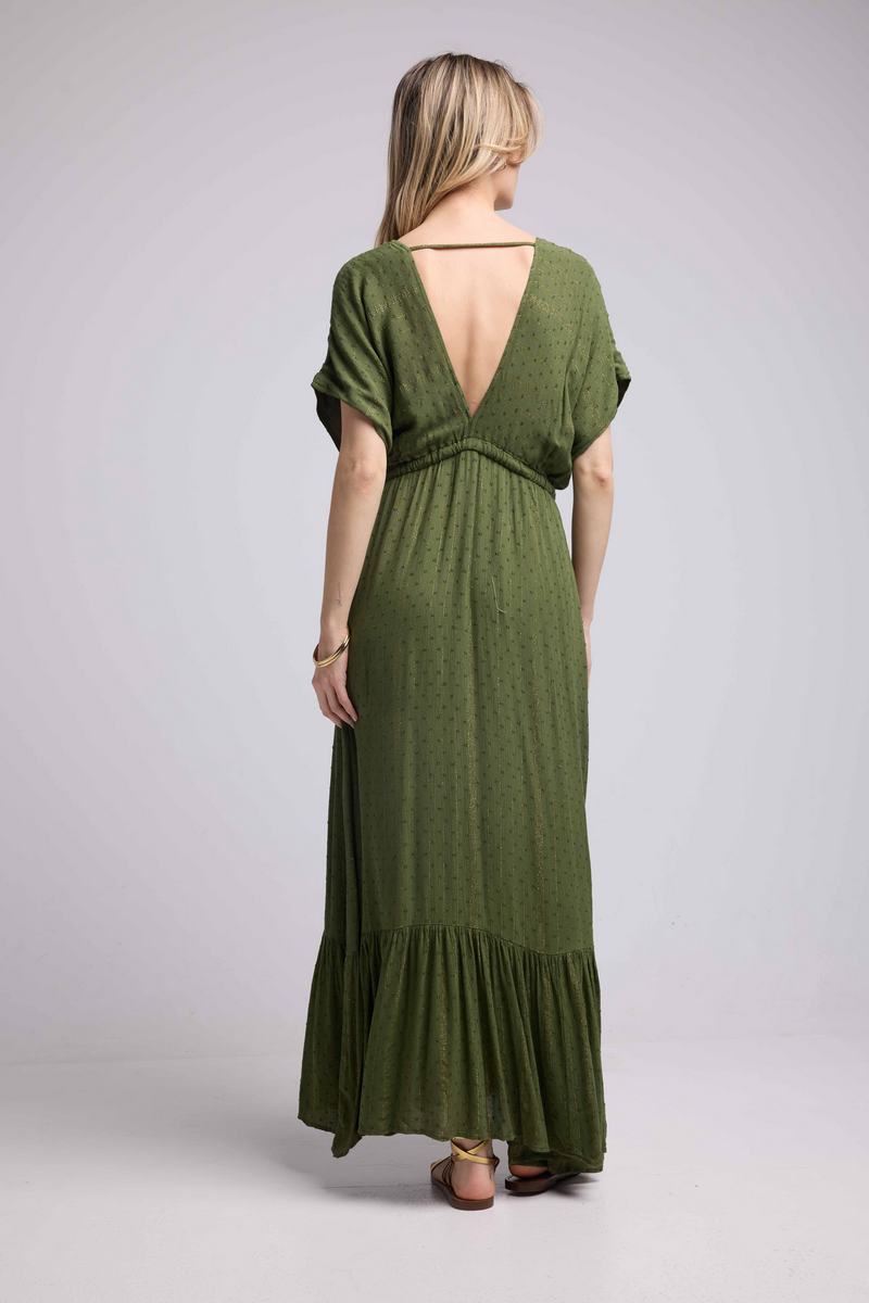 Robe Long Manches Courtes - Khaki