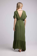 Robe Long Manches Courtes - Khaki