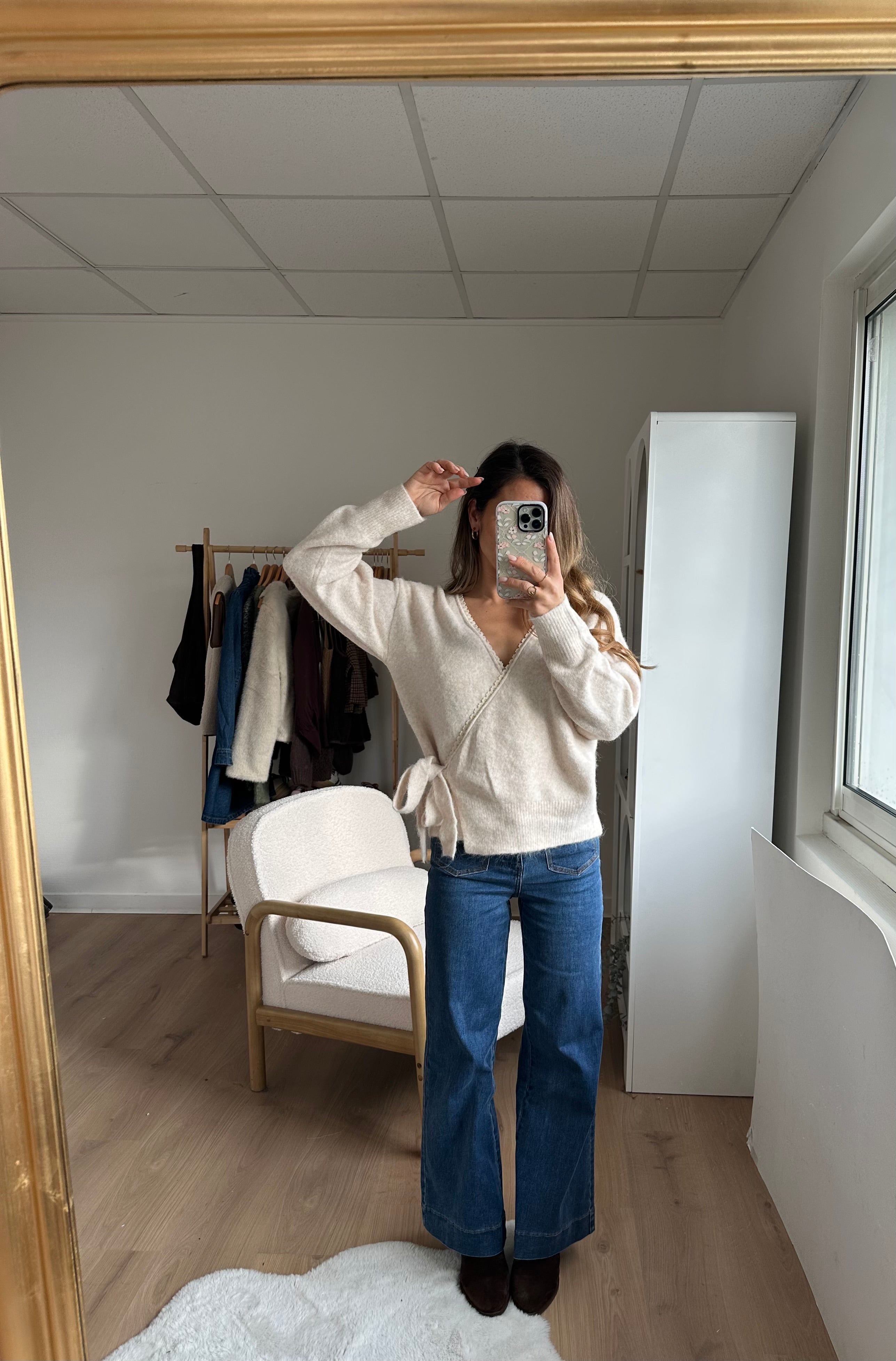 Cárdigan con lazo Chloé beige