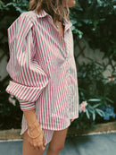 Paola Shirt - Pink & Blue Stripes