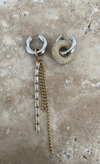 Asymmetric Festive hoop earrings