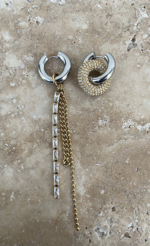 Asymmetric Festive Hoop Earrings