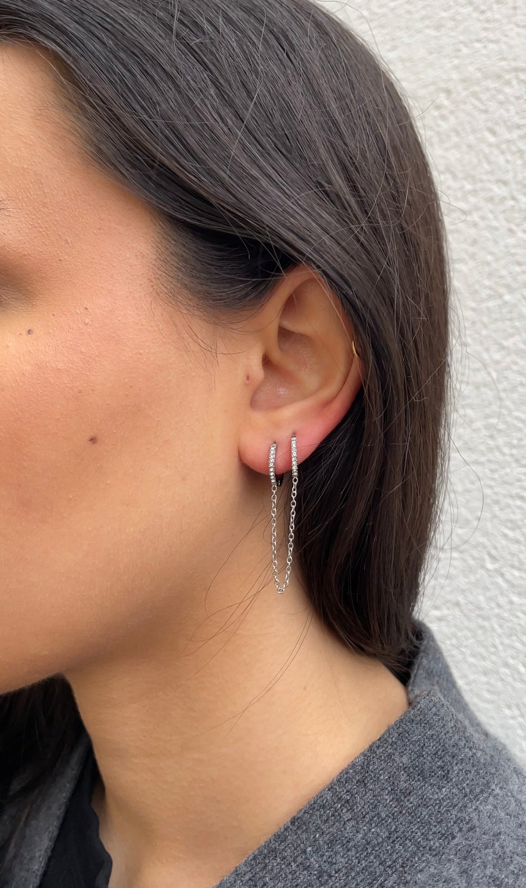 Orecchino Singolo con Strass