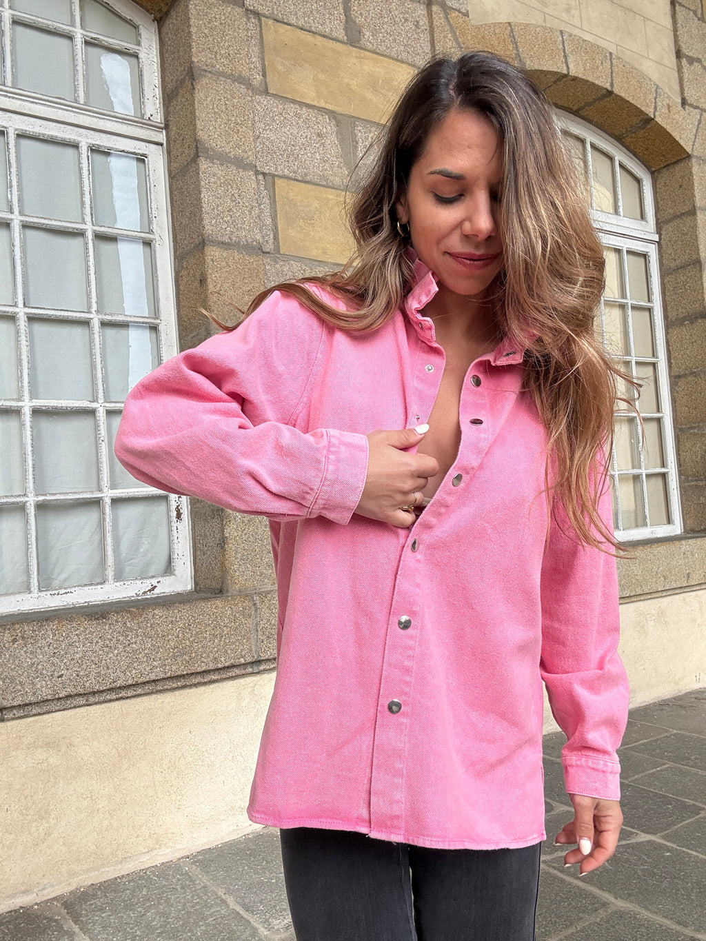 Candy Pink Celeste Denim Jacket