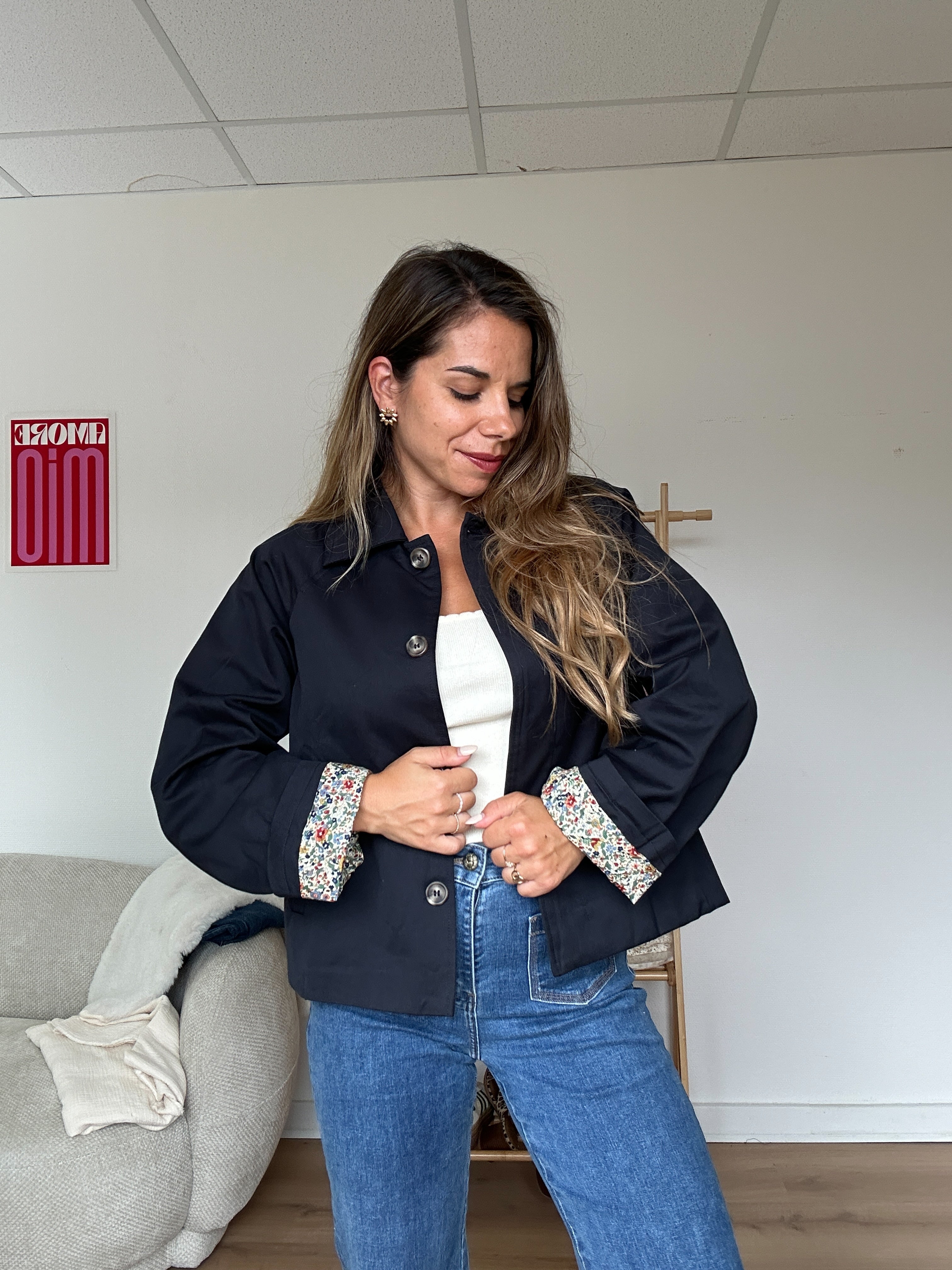 Chaqueta trench Liberty de algodón marino Edith
