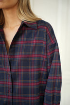 Amanda Burgundy - Checked Shirt