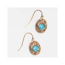 Boucles D'Oreilles Haiti Turquoise - Laiton Doré