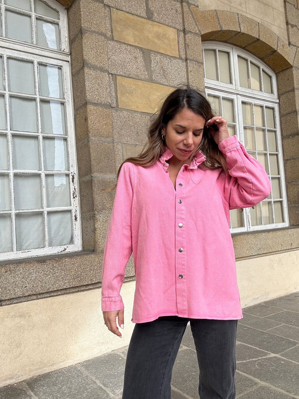 Candy Pink Celeste Denim Jacket
