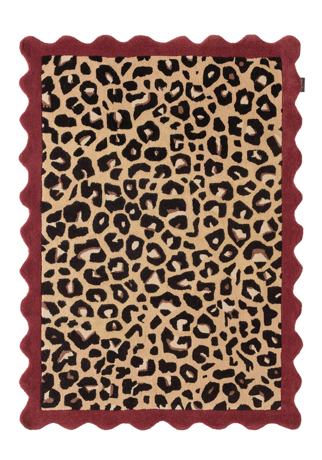 Wild soul – Wool rug with leopard pattern - burgundy Wild soul