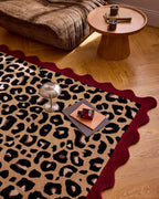 Wild soul – Wool rug with leopard pattern - burgundy Wild soul