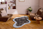 Âme fauve – Zebra wool rug - blue Âme fauve