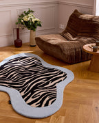 Âme fauve – Zebra wool rug - blue Âme fauve