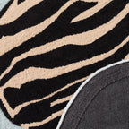 Âme fauve – Zebra wool rug - blue Âme fauve