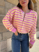Pink And Yellow Solela Cardigan