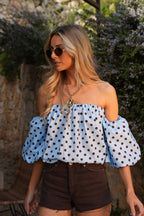Blouse À Pois Sola - Bleue