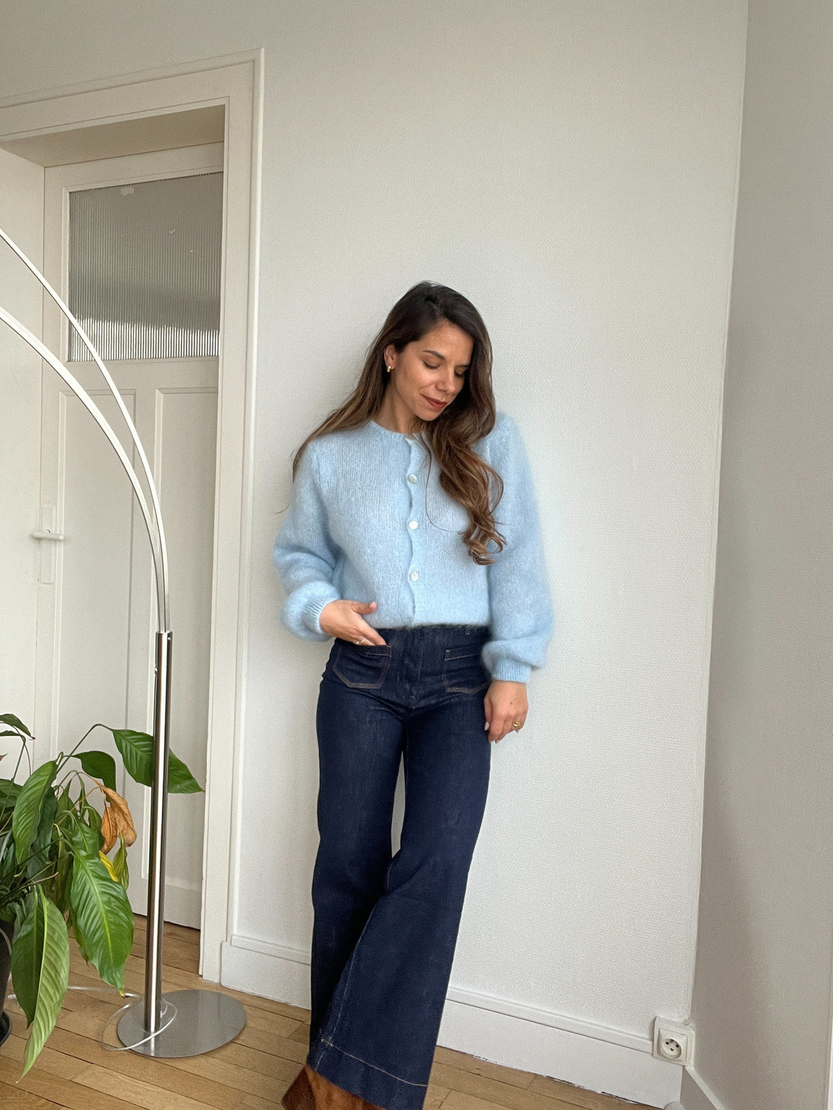 Prenda de punto de lana Bianca azul glaciar