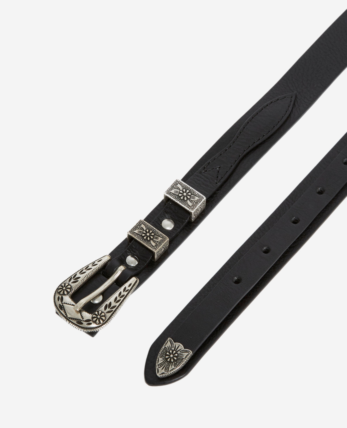 The Kooples - Cinturón Fino De Cuero Liso - Negro - Mujer