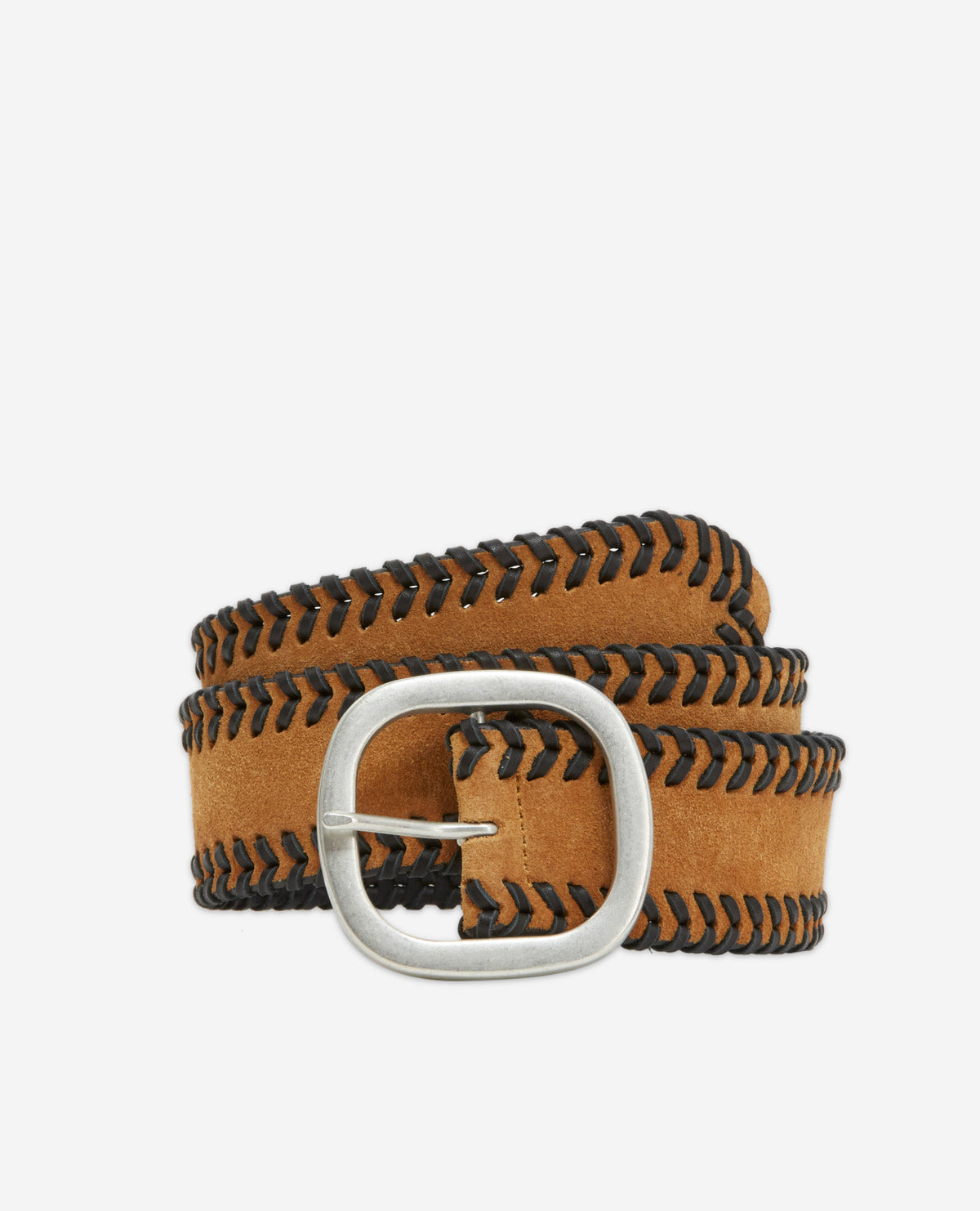 The Kooples - Cinturón de ante camel para mujer con detalle trenzado - Mujer