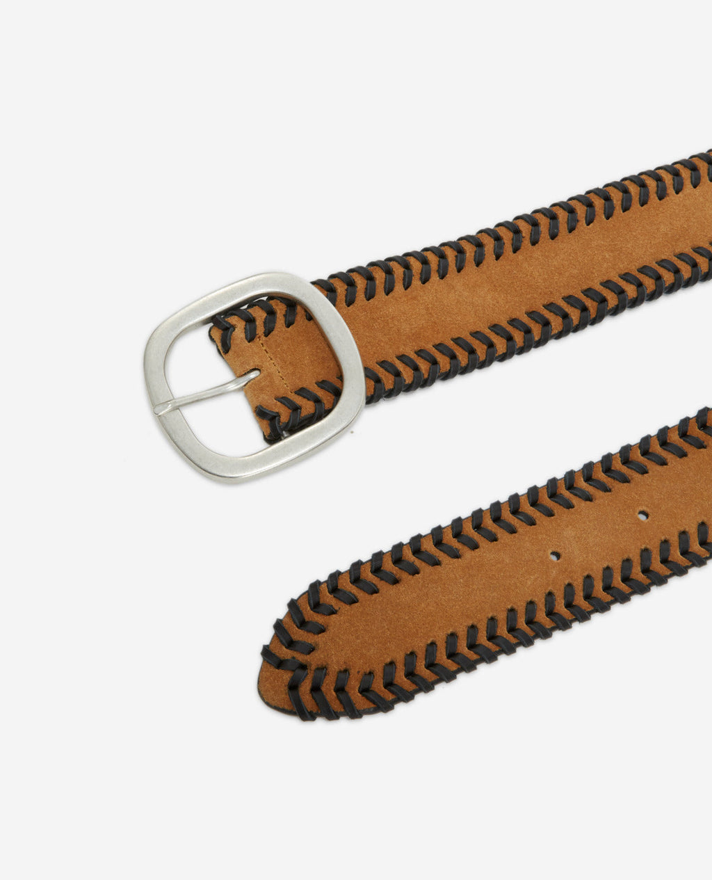The Kooples - Cinturón de ante camel para mujer con detalle trenzado - Mujer