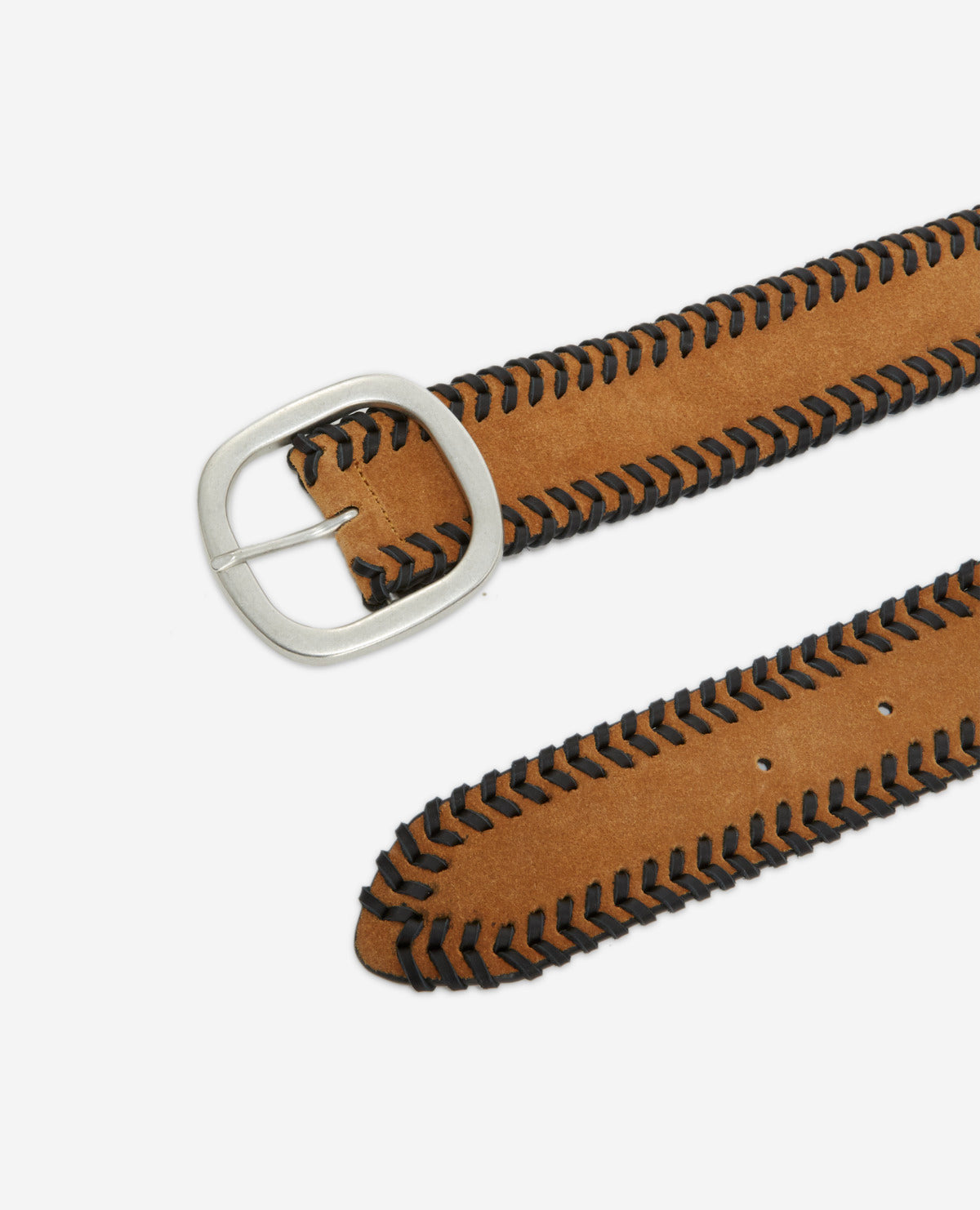 The Kooples - Cinturón de ante camel para mujer con detalle trenzado - Mujer