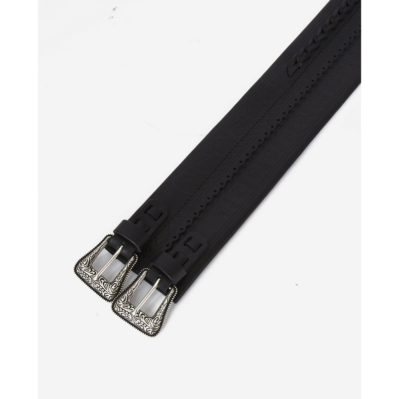 Cinturón de piel - Negro - Mujer