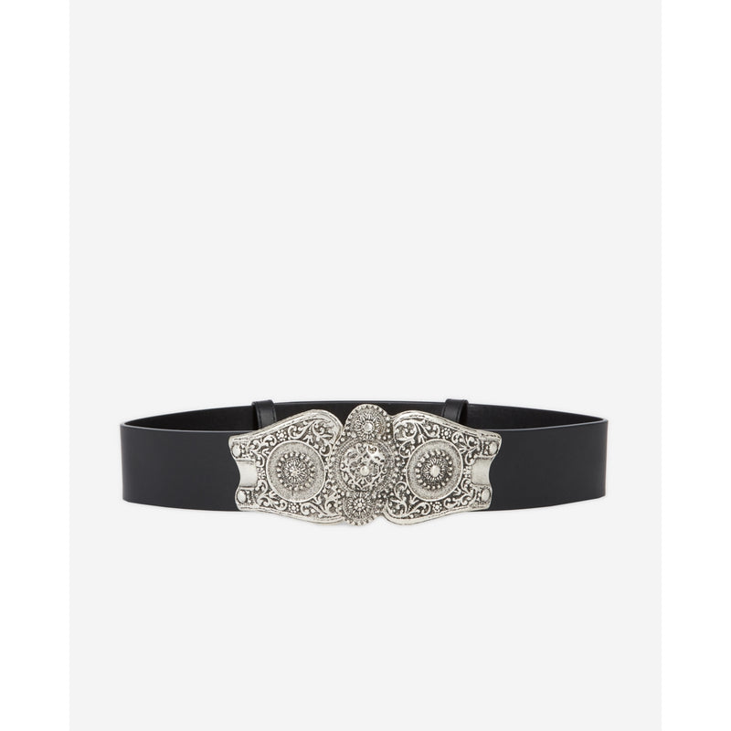 The Kooples - Ceinture Large Taille Haute Avec Boucle Western - Femme