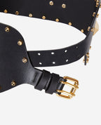 The Kooples - Cinturón de Cuero - Negro - Mujer