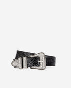 The Kooples - Cinturón Ancho Estampado Croco - Mujer