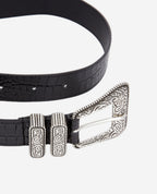 The Kooples - Cinturón Ancho Estampado Croco - Mujer