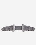 The Kooples - Ceinture Western En Cuir Double Boucles Avec Strass