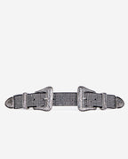 The Kooples - Ceinture Western En Cuir Double Boucles Avec Strass