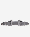 Ceinture Western En Cuir Double Boucles Avec Strass