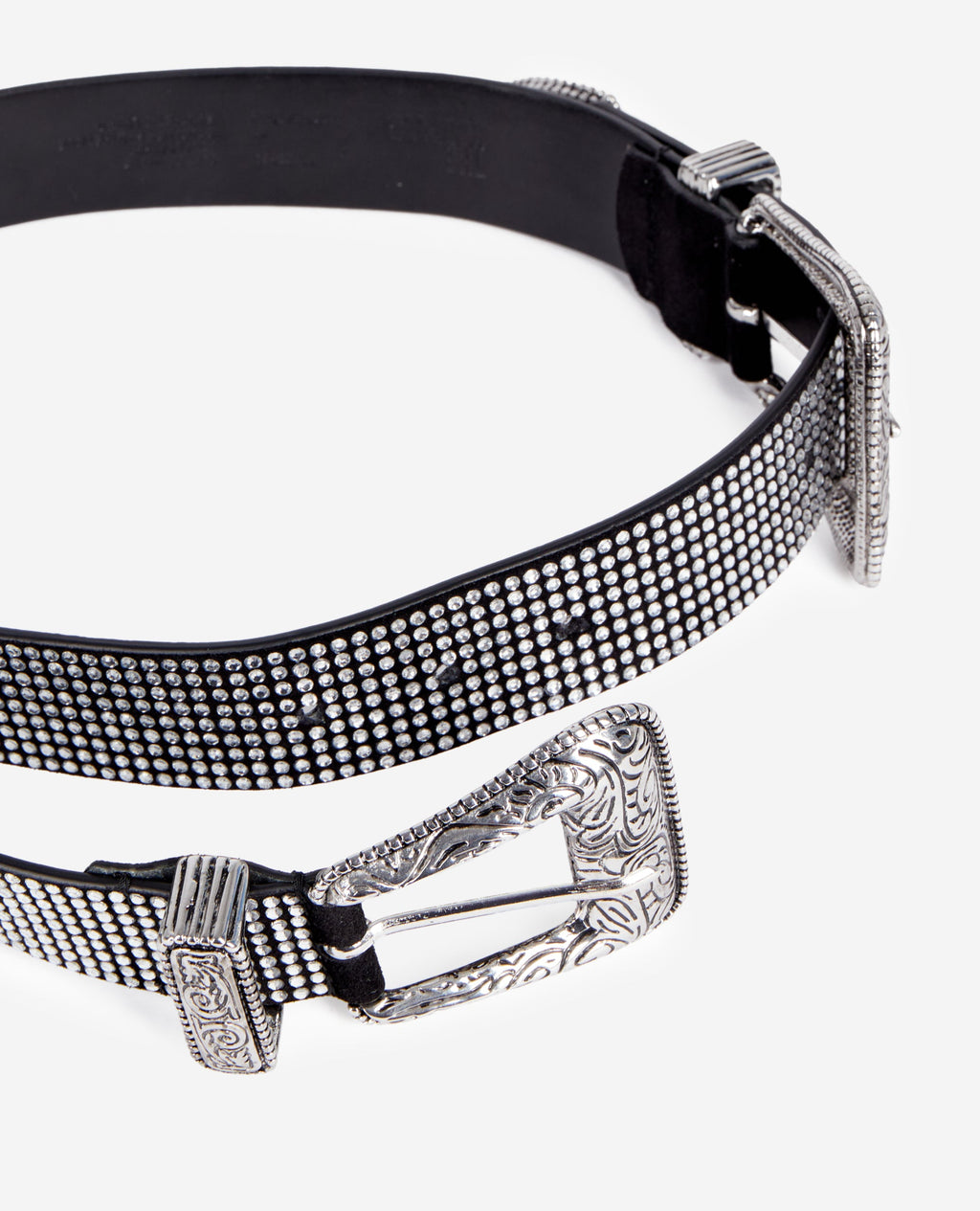 The Kooples - Ceinture Western En Cuir Double Boucles Avec Strass