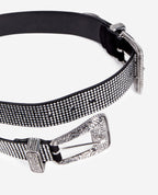 The Kooples - Ceinture Western En Cuir Double Boucles Avec Strass