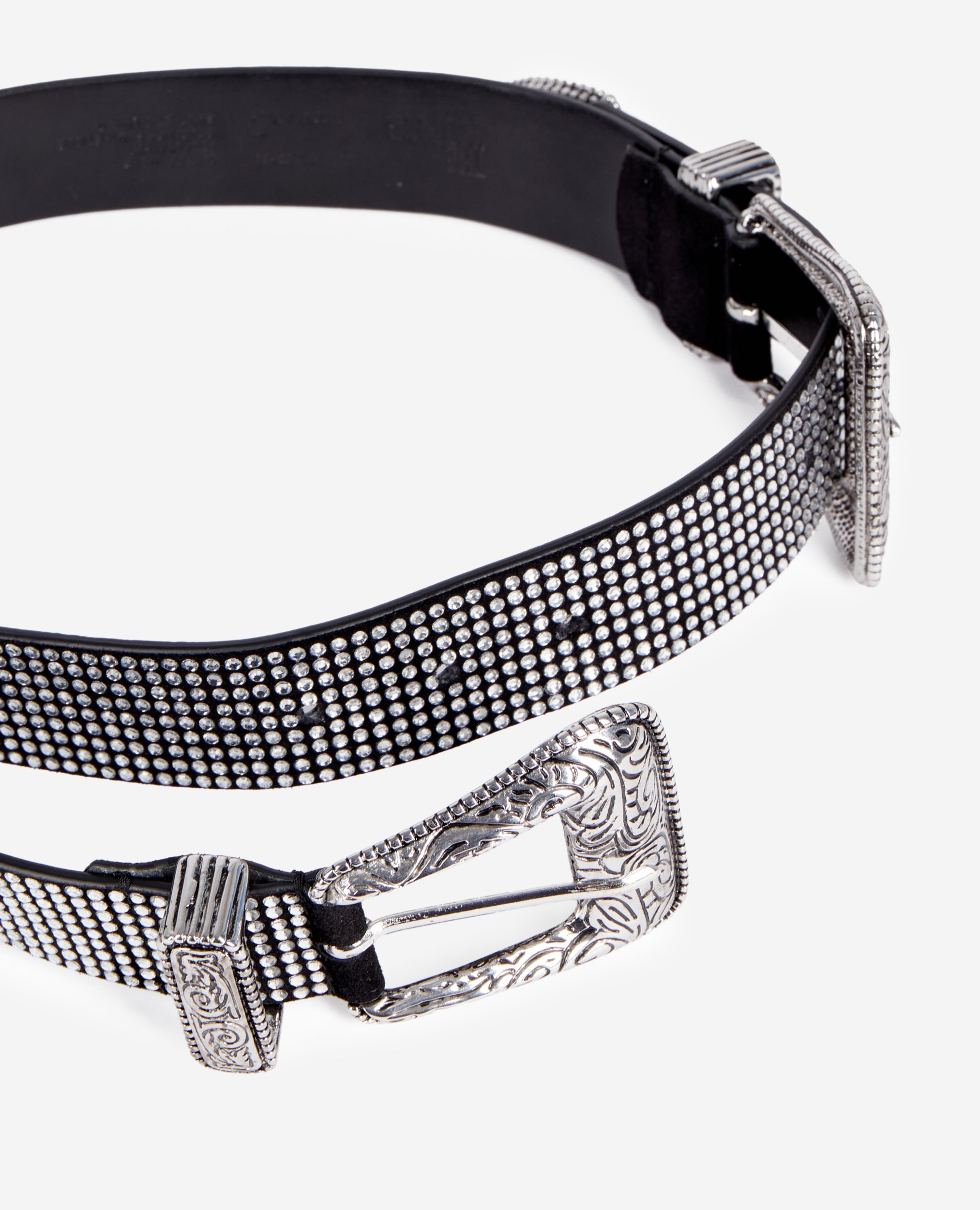 The Kooples - Ceinture Western En Cuir Double Boucles Avec Strass