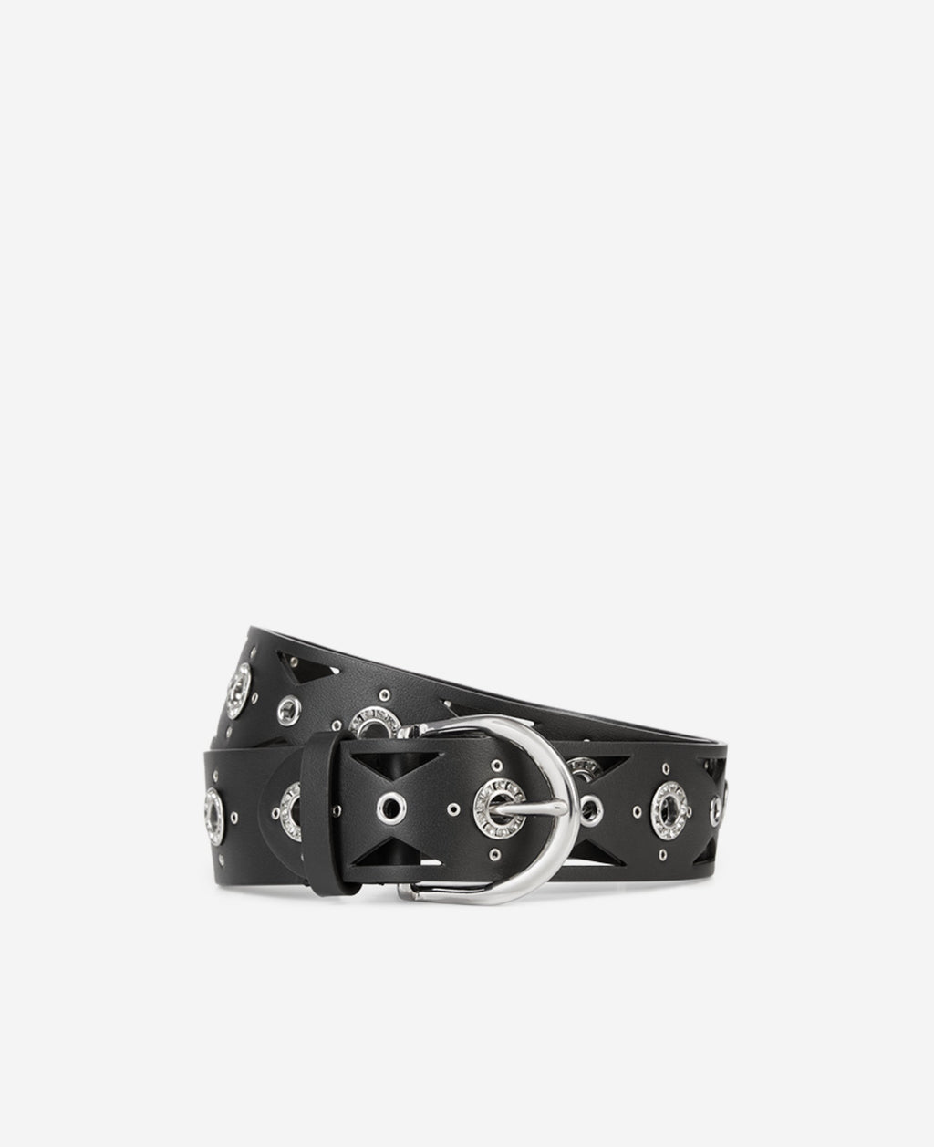 The Kooples - Leather Belt With Diamanté Eyelets