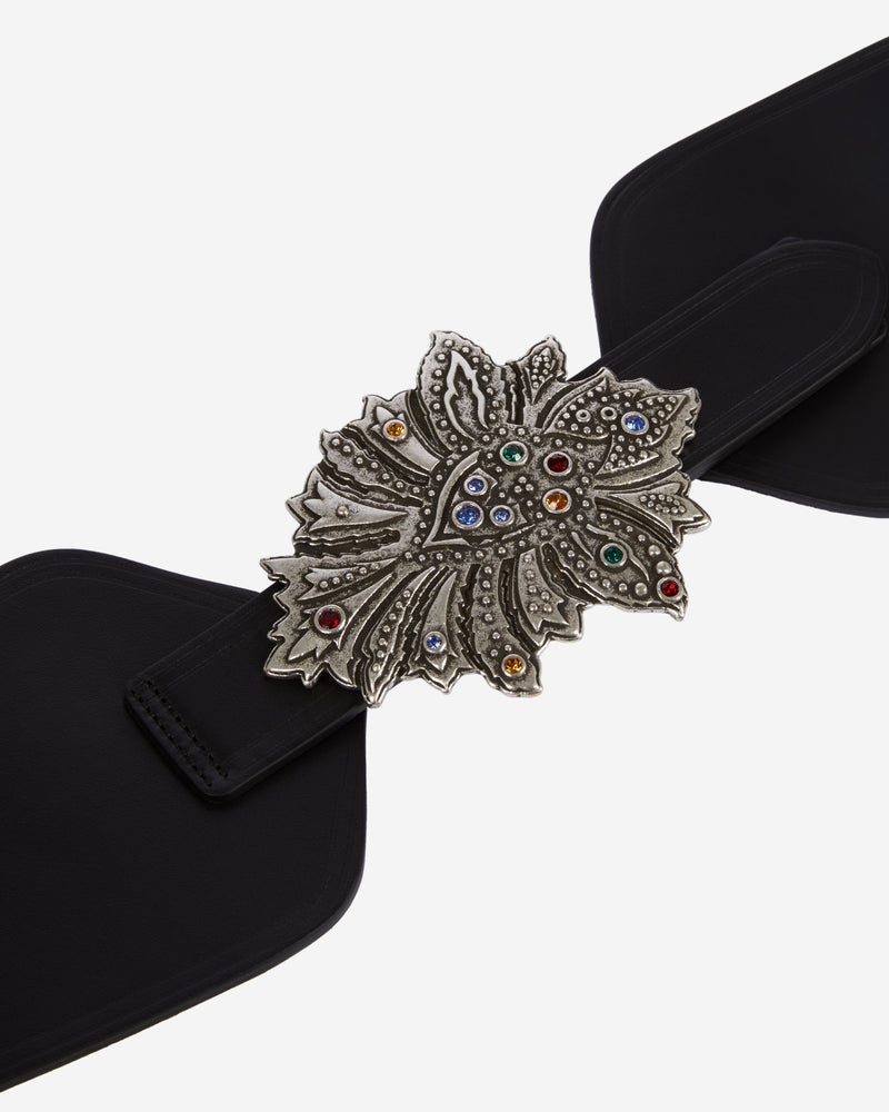 Ceinture En Cuir Taille Haute Avec Boucle Fleur