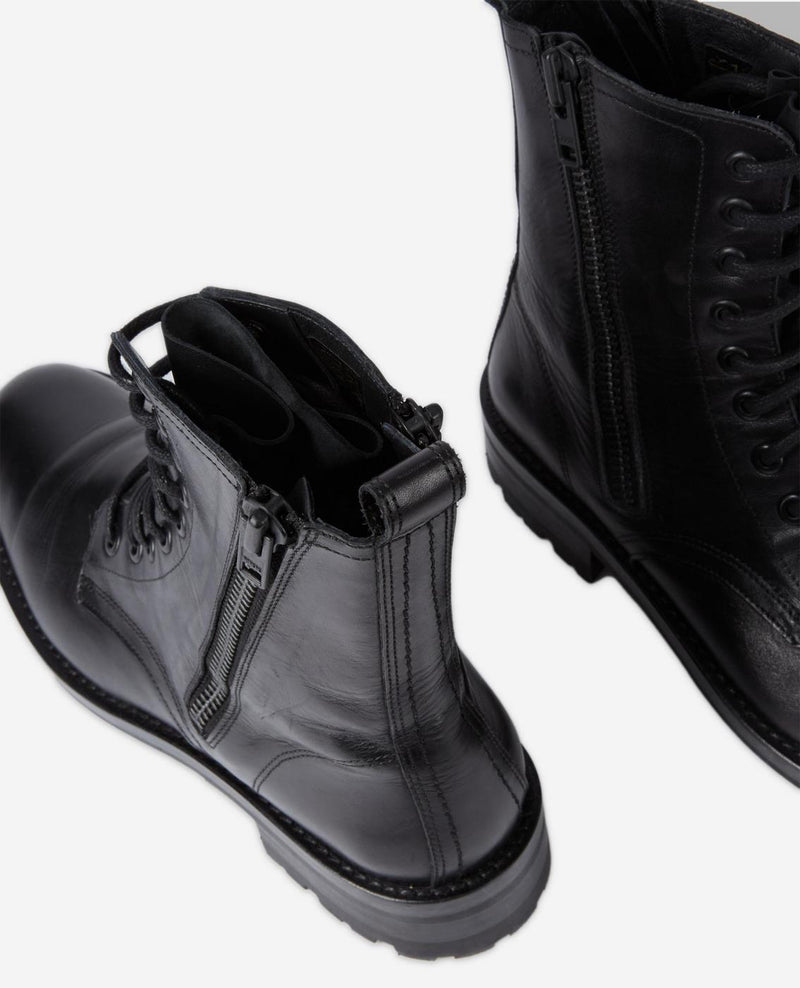 Bottines En Cuir - Noir
