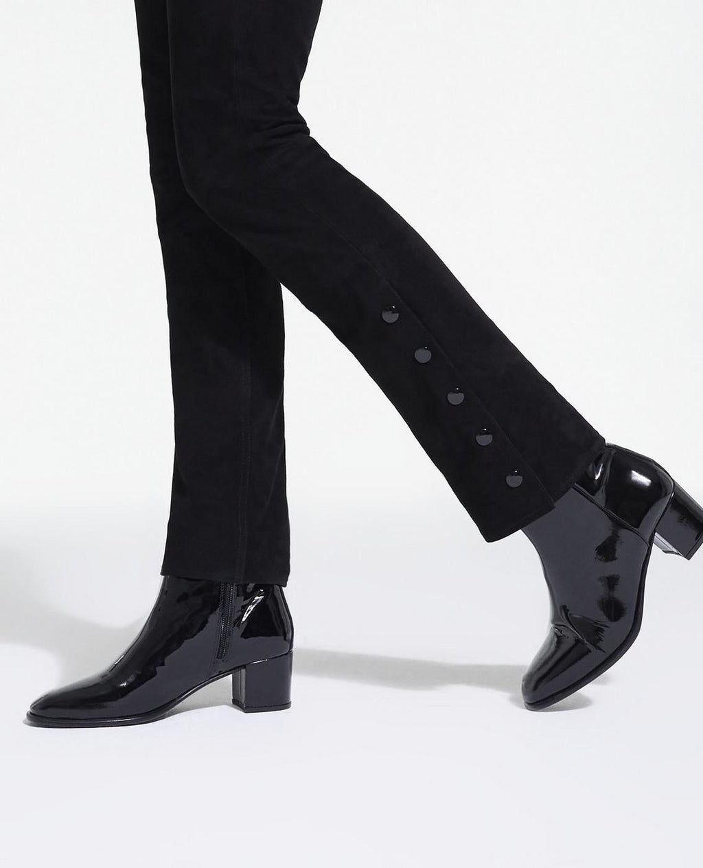 The Kooples - Vinyl Leather Ankle Boots With Inner Zip - Women