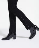 Botines Piel Vinilo Con Cremallera Interior - Mujer