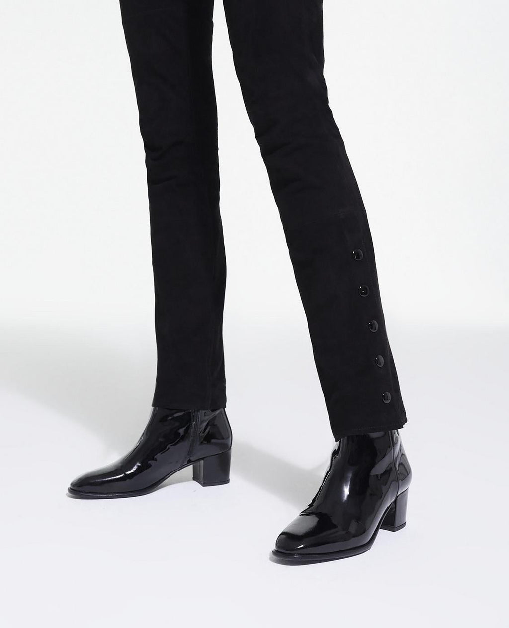 The Kooples - Vinyl Leather Ankle Boots With Inner Zip - Women