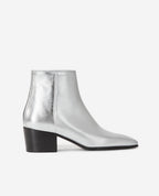 The Kooples - Botines De Cuero Plateado Con Cremallera - Mujer