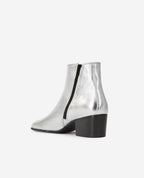 The Kooples - Botines De Cuero Plateado Con Cremallera - Mujer