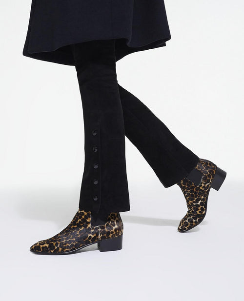 The Kooples - Bottines En Cuir Leopard Effet Poulain - Femme